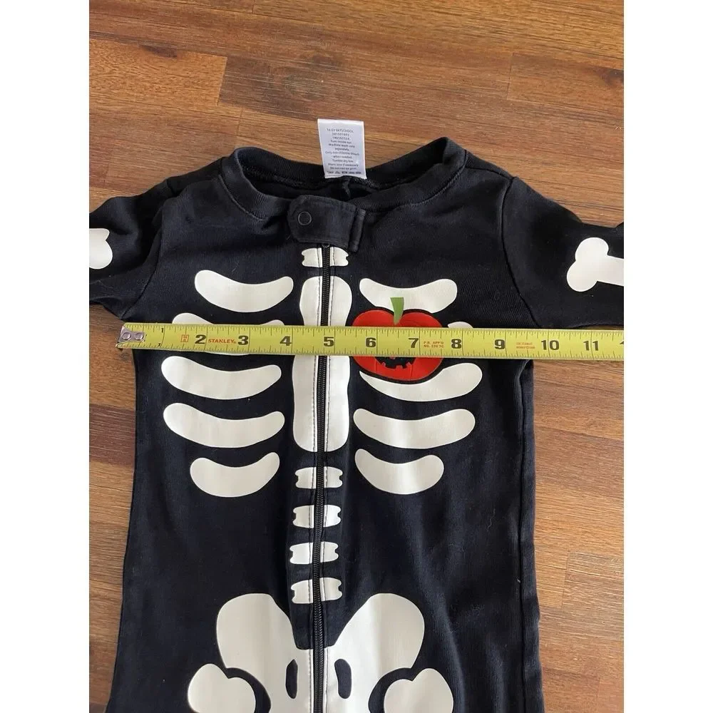 Gymboree Skeleton Body Suit‎ Halloween  Pumpkin Heart Size 2T
